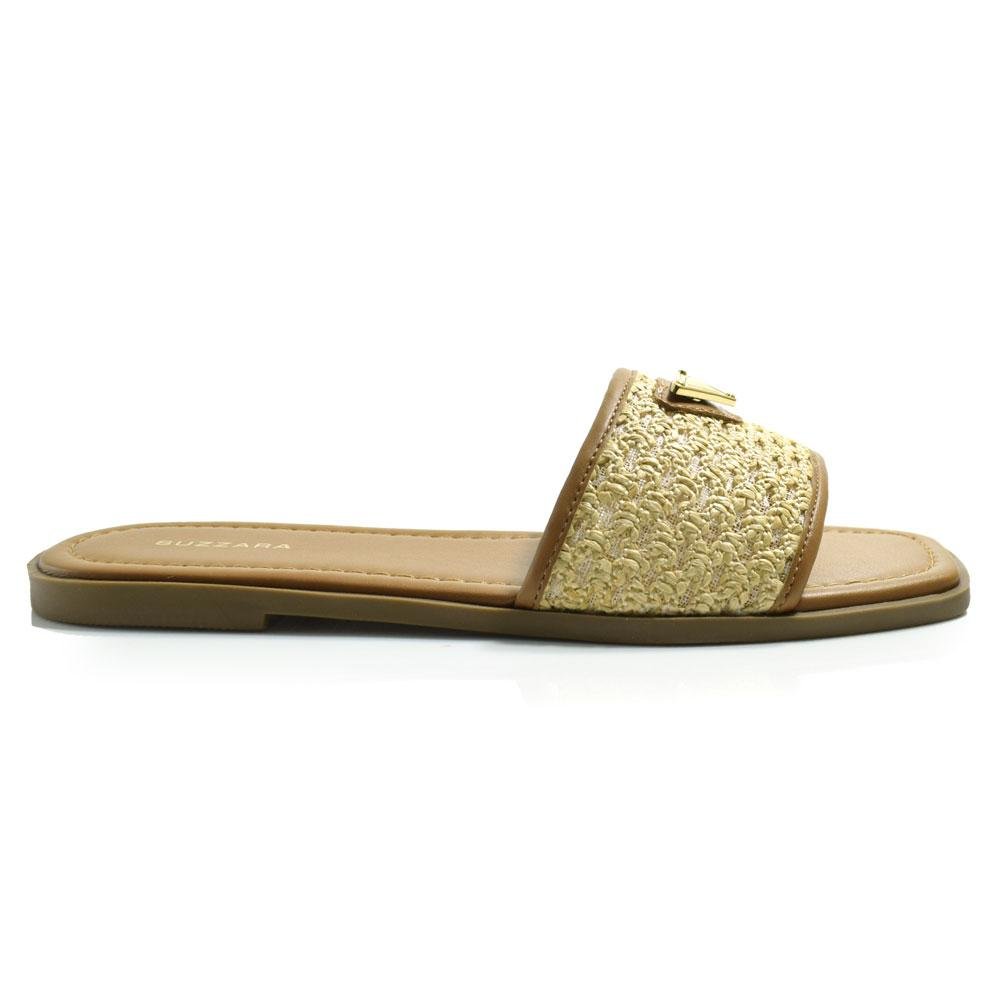 Rasteira Feminina Suzzara com Tramas Crochê 0086.100 Bege 3