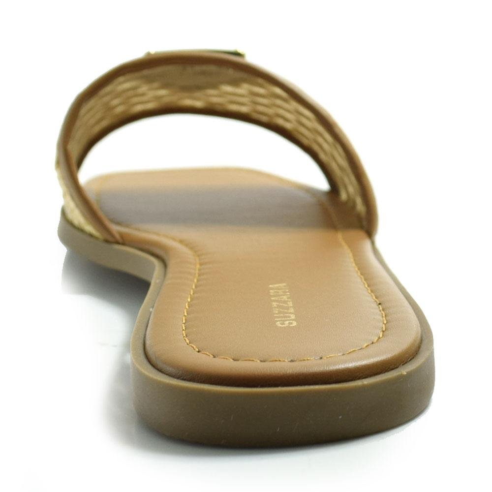 Rasteira Feminina Suzzara com Tramas Crochê 0086.100 Bege 4