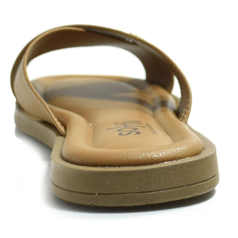 Sandália Rasteira Feminina Softli 10044.10247 Marrom 4