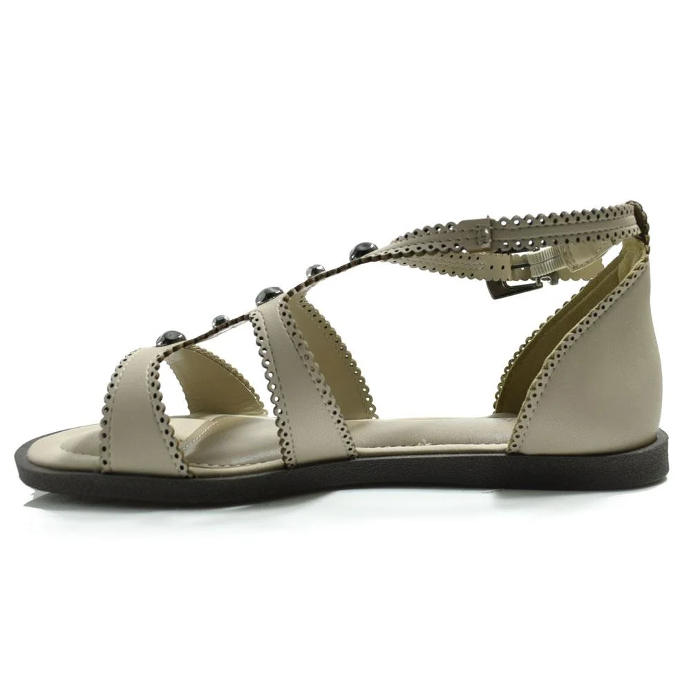 Sandália Rasteira Feminina Tanara Boho Chique T9191 Off White 5