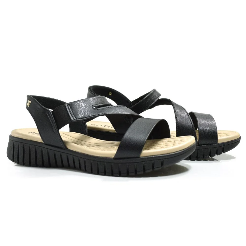 Papete Feminina Softli 10027.10305 Preto 2