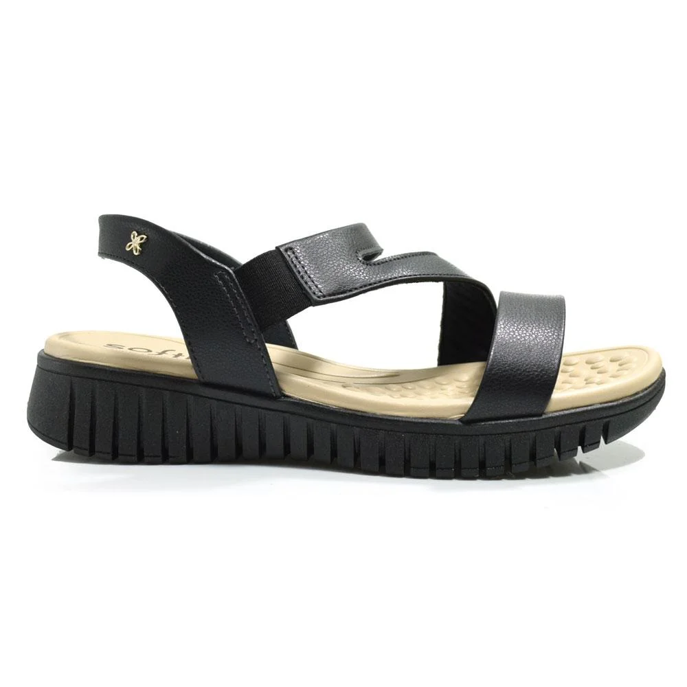 Papete Feminina Softli 10027.10305 Preto 3