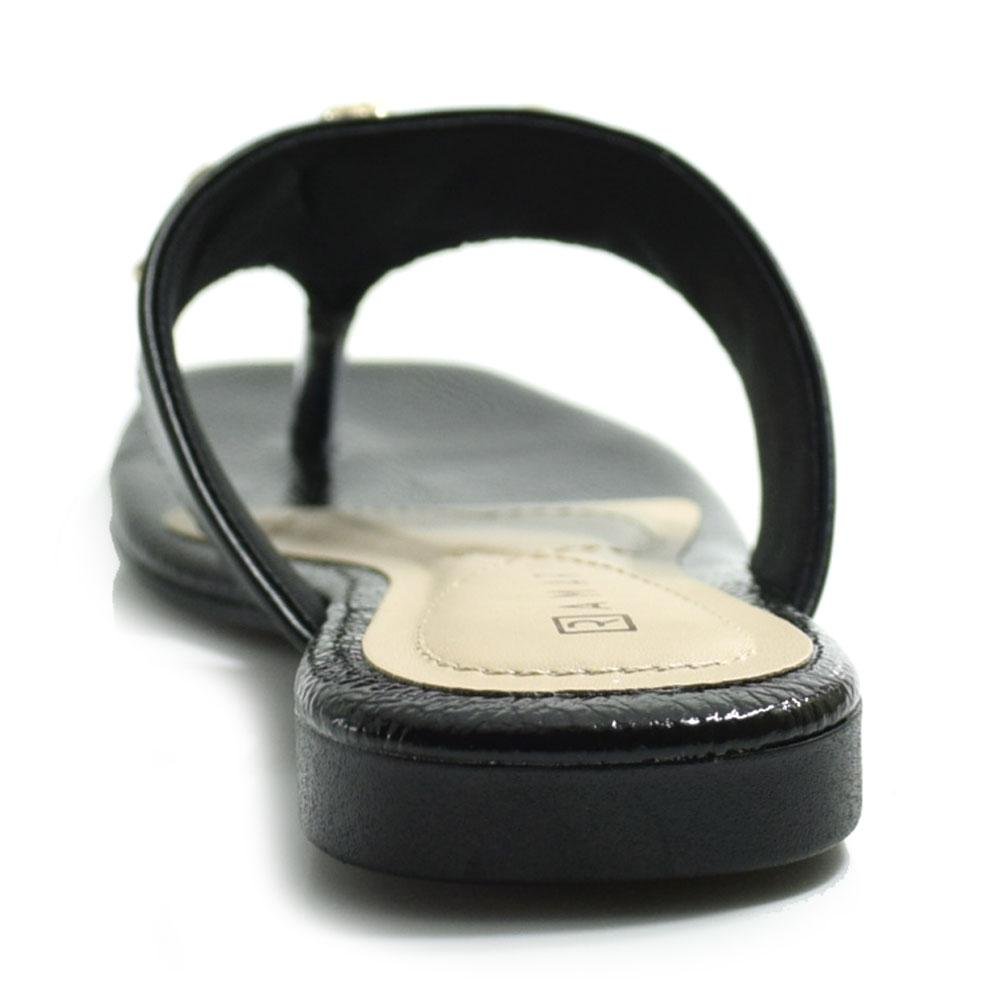 Sandália Rasteira Feminina Ramarim 2525201 Preto 4