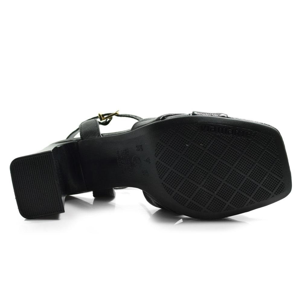 Sandália de Couro e Salto Bloco Via Marte 319-002-01 Preto 7