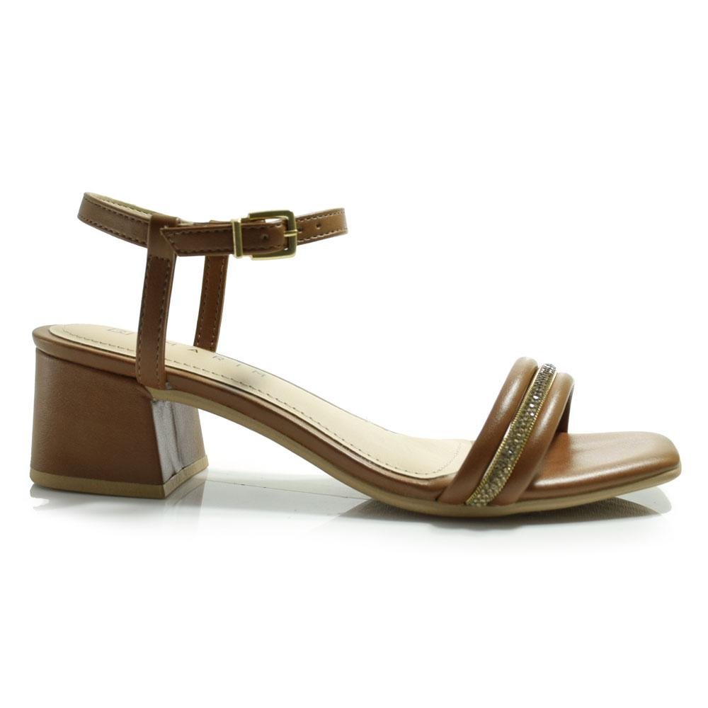 Sandália de Salto Bloco Feminina Ramarim 2530202 Marrom 3
