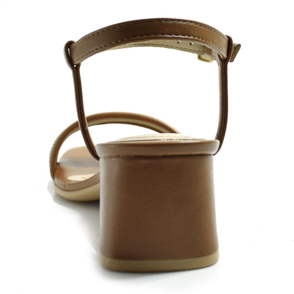 Sandália de Salto Bloco Feminina Ramarim 2530202 Marrom 4