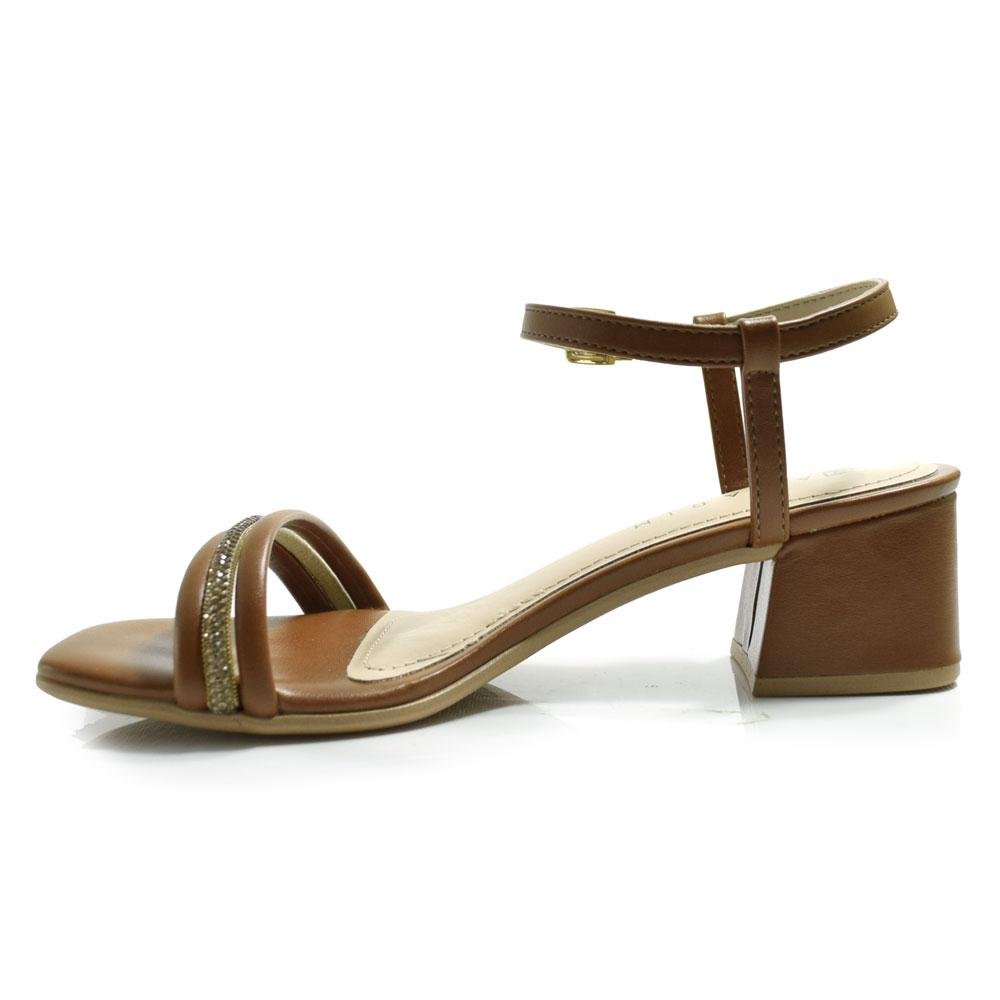 Sandália de Salto Bloco Feminina Ramarim 2530202 Marrom 5