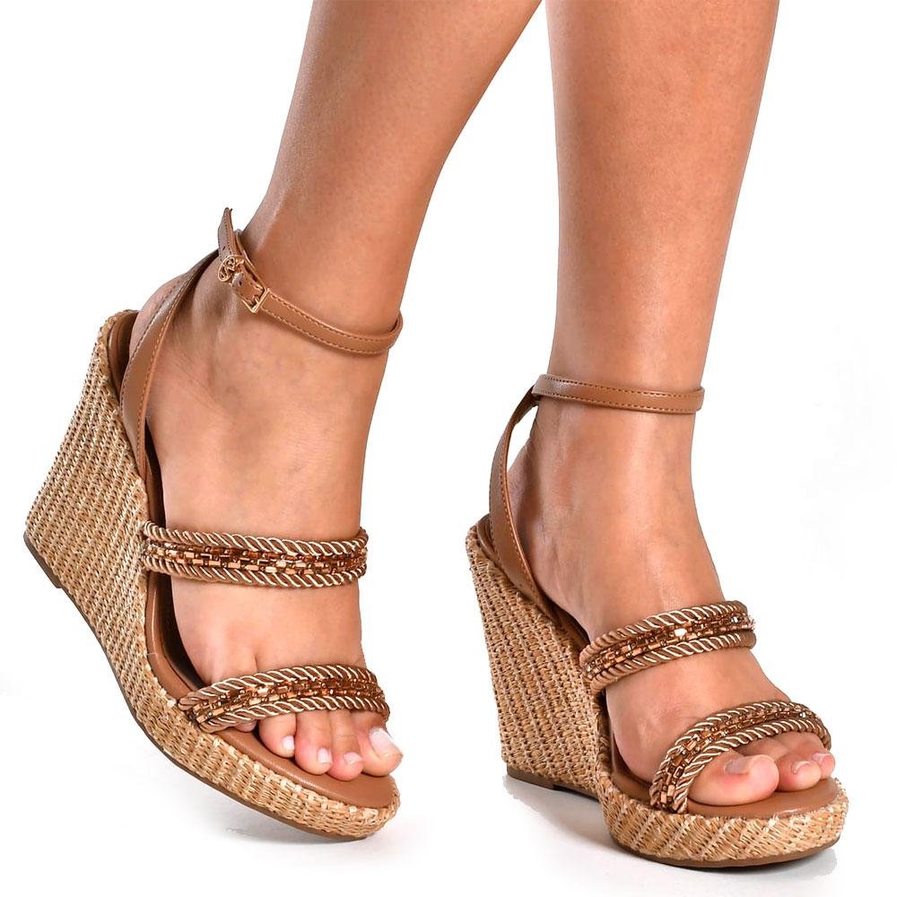 Sandália Anabela Feminina Via Marte 295-001-01 Marrom 2