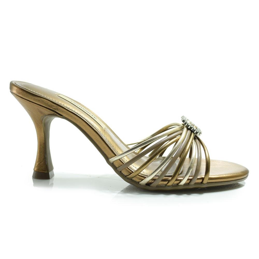 Tamanco de Salto Feminino Via Marte 300-005-01 Dourado 3