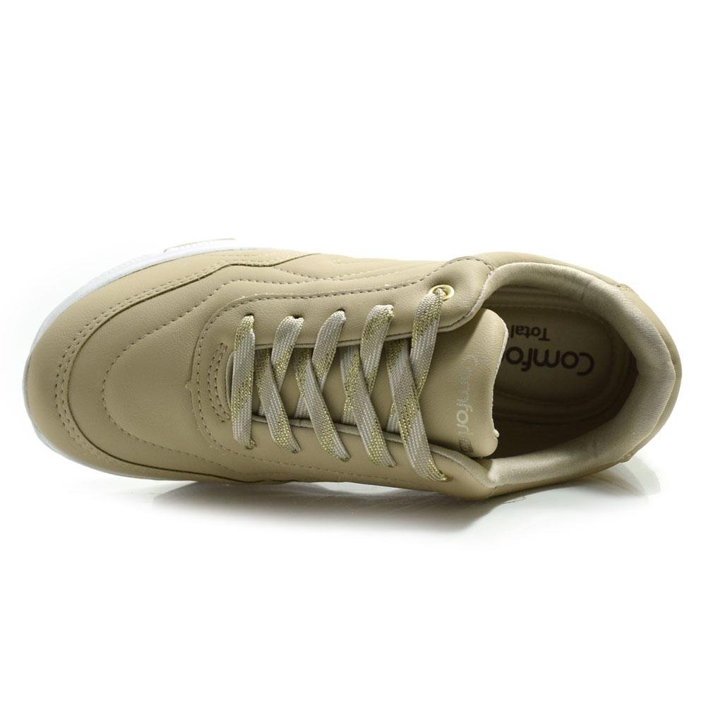 Tênis Casual Feminino Comfortflex 2590403 Bege 6