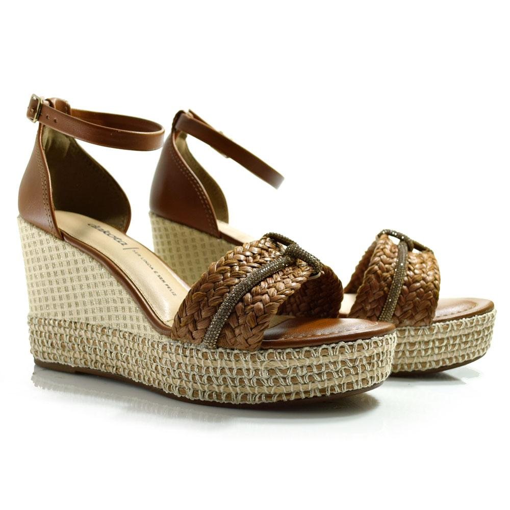 Sandália Anabela Feminina Dakota  Y9873 Marrom 2