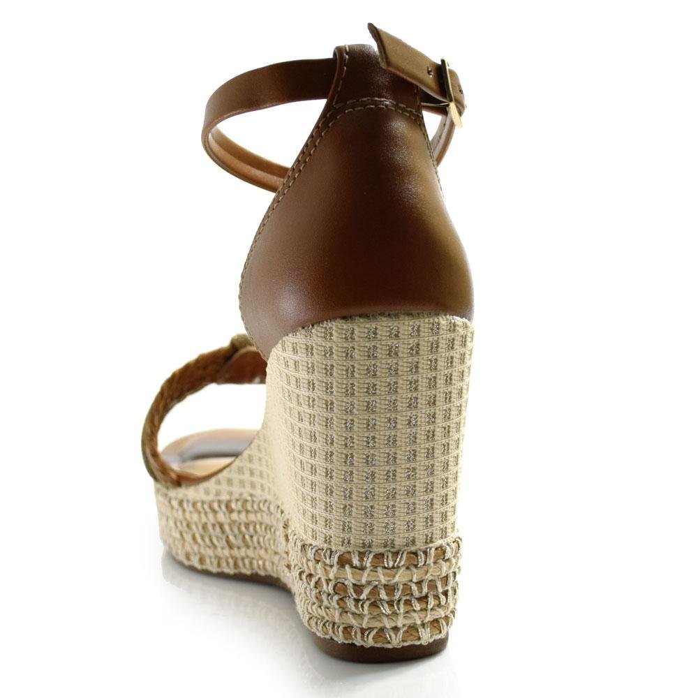 Sandália Anabela Feminina Dakota  Y9873 Marrom 4