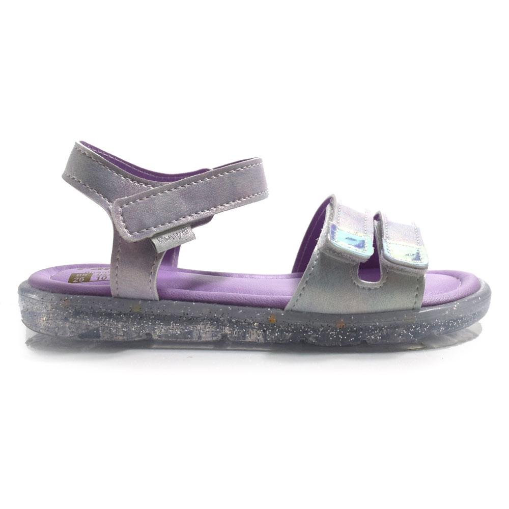 Sandália Infantil de Menina com LED 697.061 Cinza 3