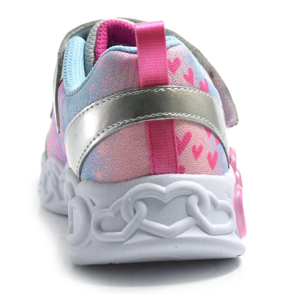 Tênis Infantil de LED Skechers Infinite Heart 303261L Prata 4