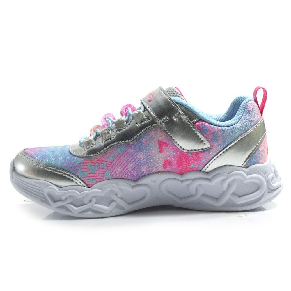 Tênis Infantil de LED Skechers Infinite Heart 303261L Prata 5