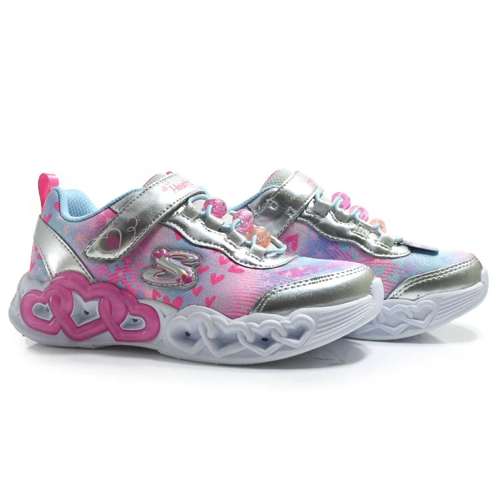 Tênis Infantil de LED Skechers Infinite Heart 303261L Prata 2