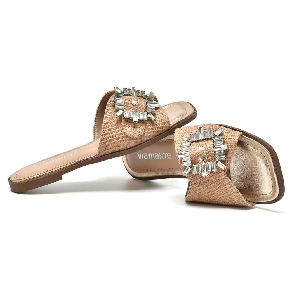 Sandália Rasteira Feminina Via Marte 291-007-02 Bege 3