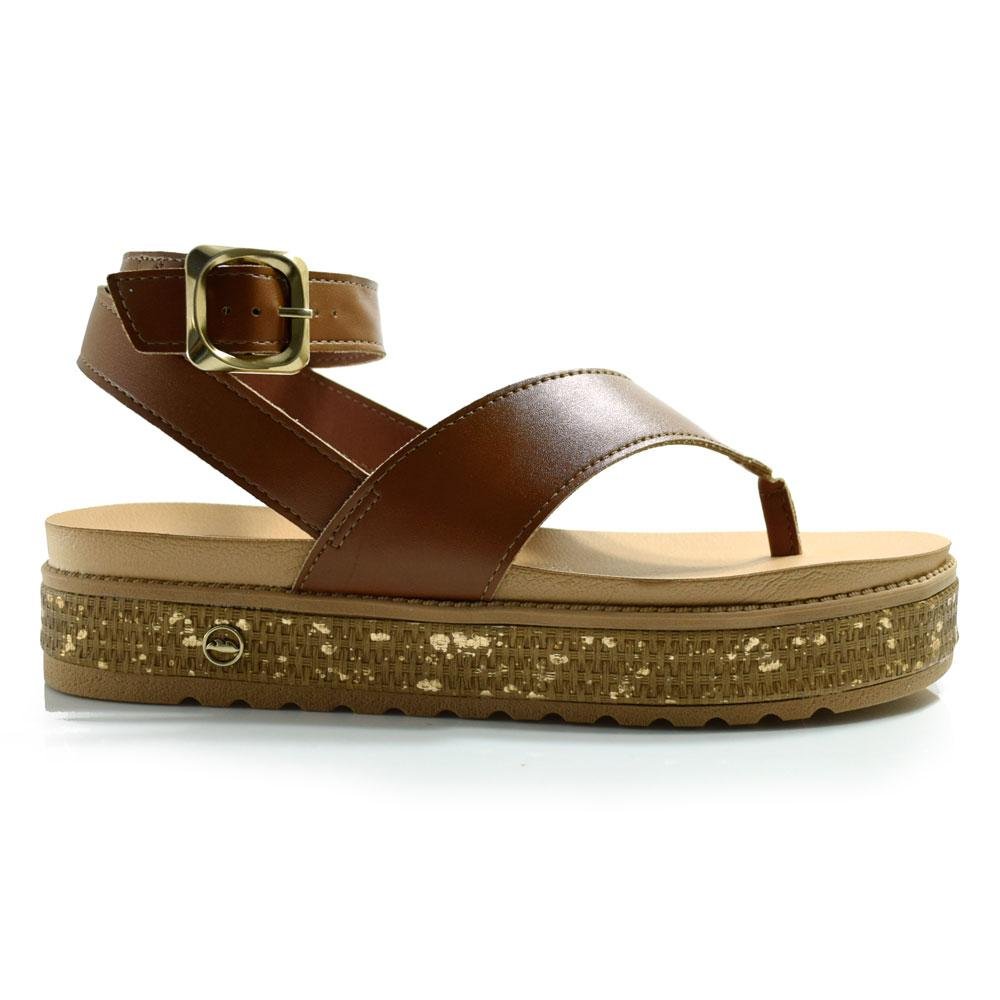 Sandália Plataforma Feminina Dakota Y9472 Marrom 3
