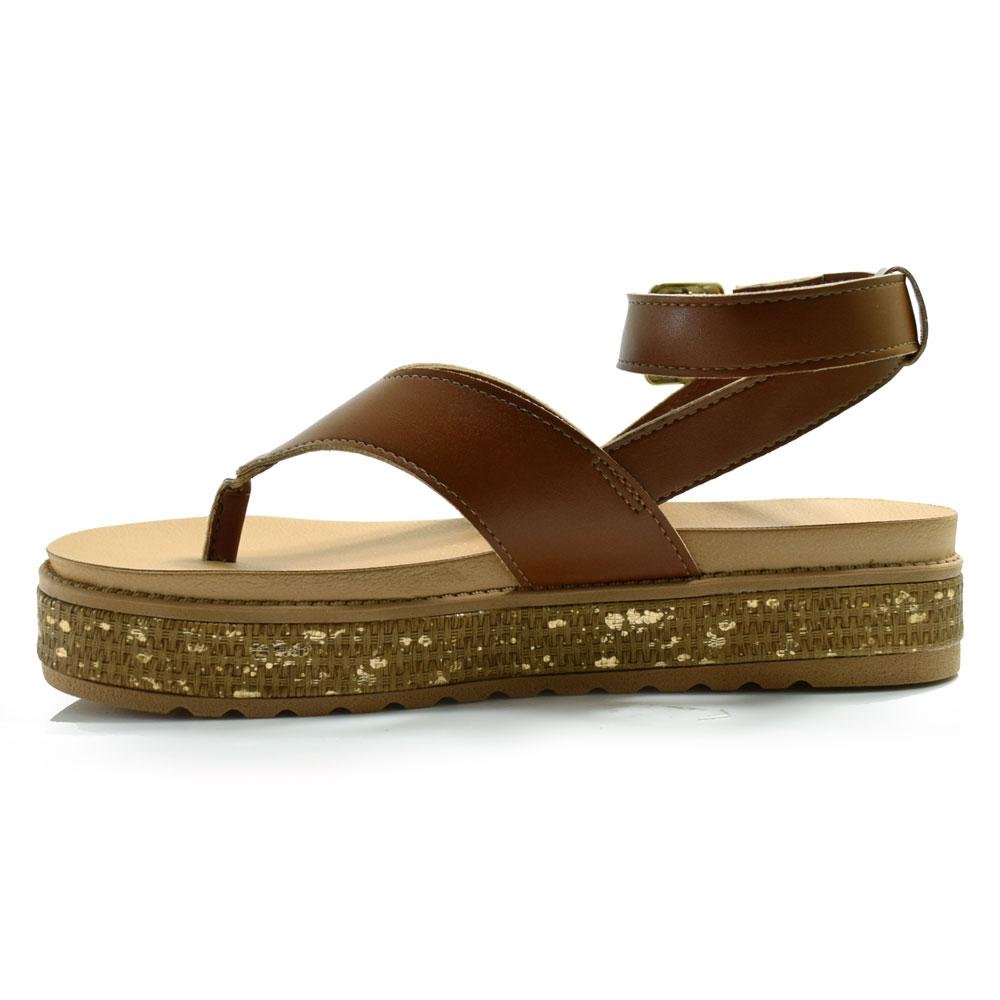 Sandália Plataforma Feminina Dakota Y9472 Marrom 5