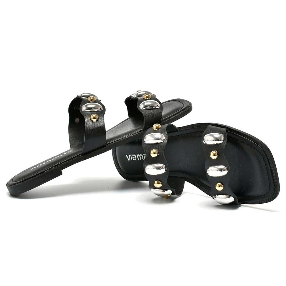 Sandália Rasteira Feminina Via Marte 291-003-01 Preto 3