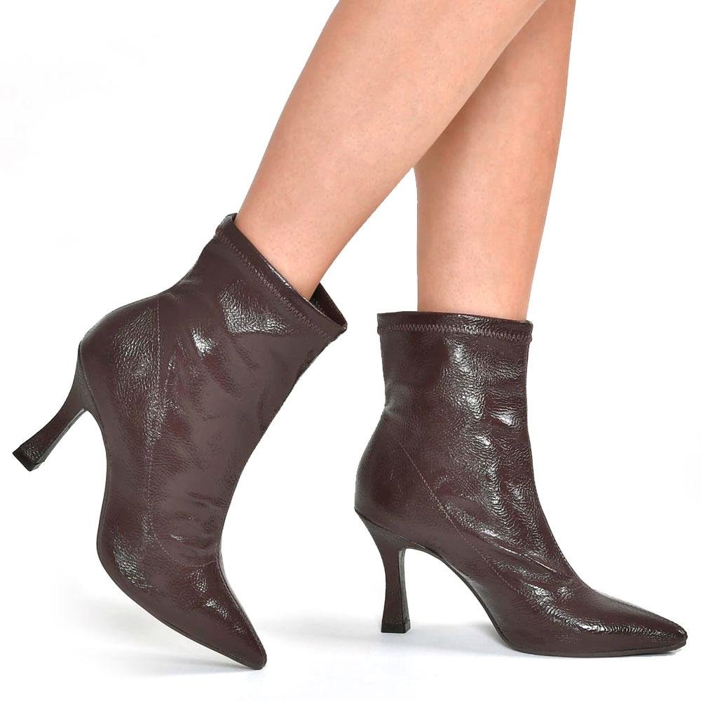 Ankle Boots de Salto Feminino Via Marte 094-001-01 Marrom 2