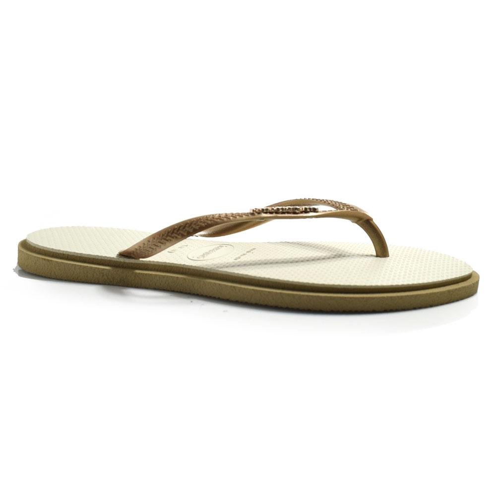 Chinelo Havaianas Feminino Slim Point Bege 2