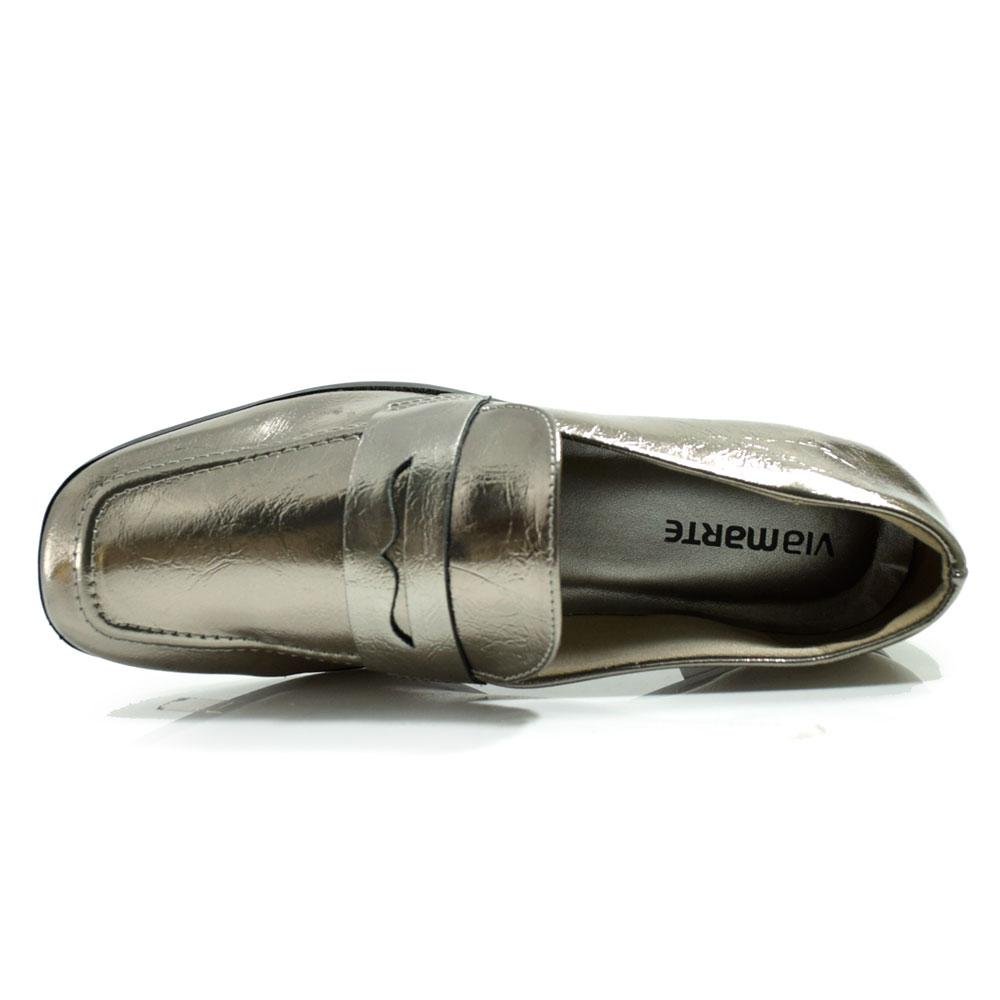 Mocassim Feminino Via Marte 075-013-01 Prata 6
