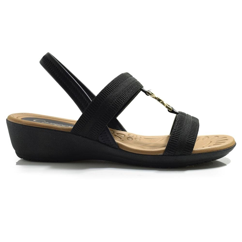 Sandália Anabela Feminina Campesí Preto 3