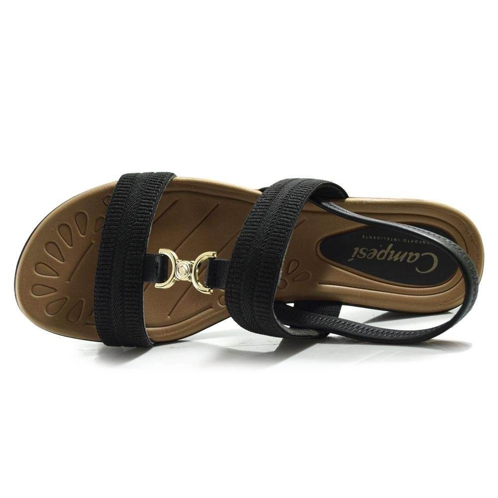 Sandália Anabela Feminina Campesí Preto 6