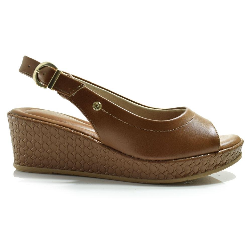 Sandália Anabela Feminina Comfortflex Marrom 3