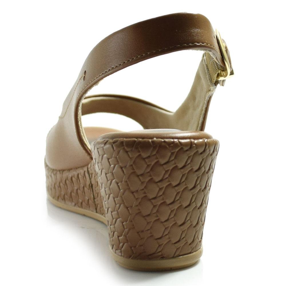 Sandália Anabela Feminina Comfortflex Marrom 4