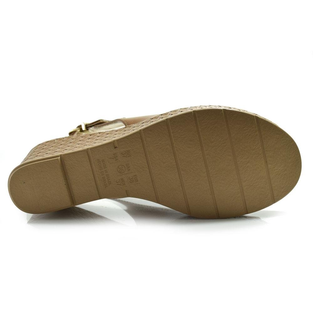 Sandália Anabela Feminina Comfortflex Marrom 7