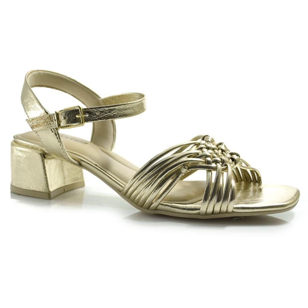 Sandália de Festa de Salto Bloco Comfortflex