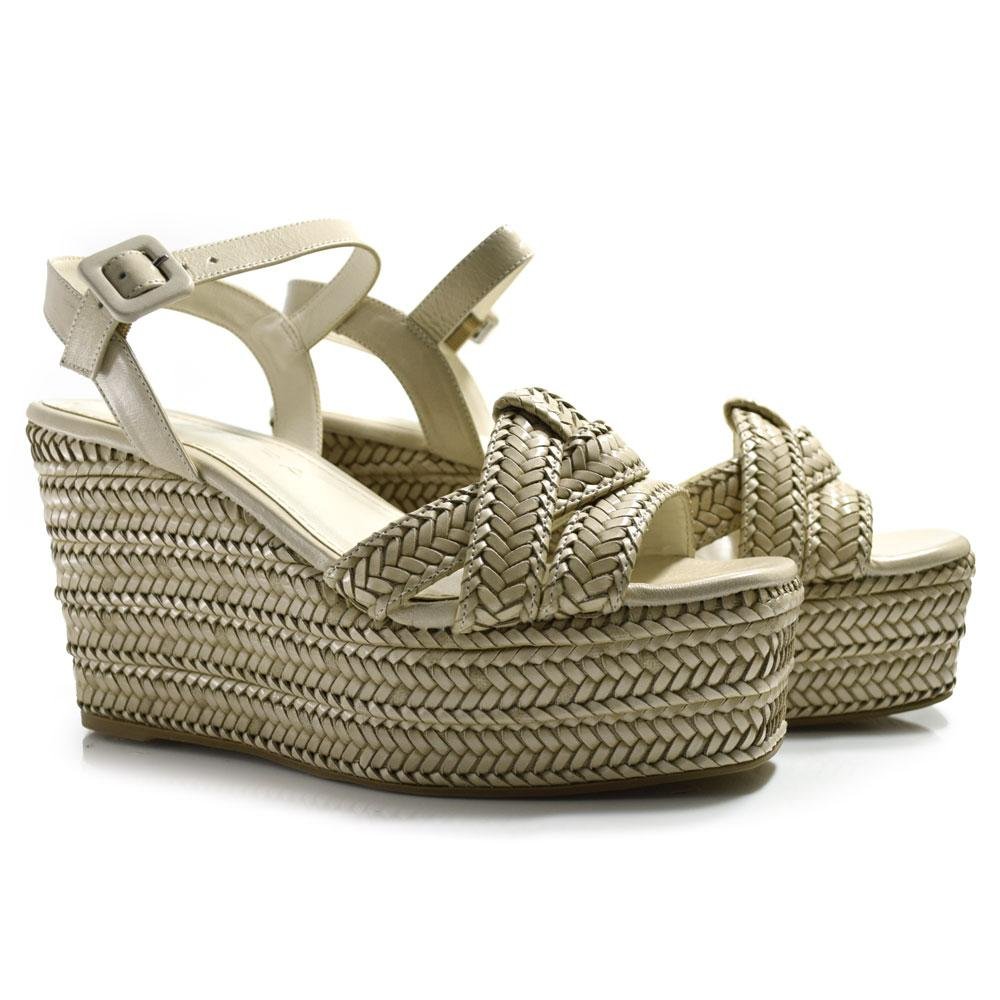 Sandália Anabela Com Tramas Suzzara Off White 2