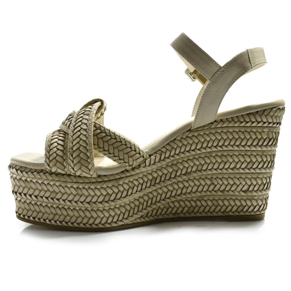 Sandália Anabela Com Tramas Suzzara Off White 5