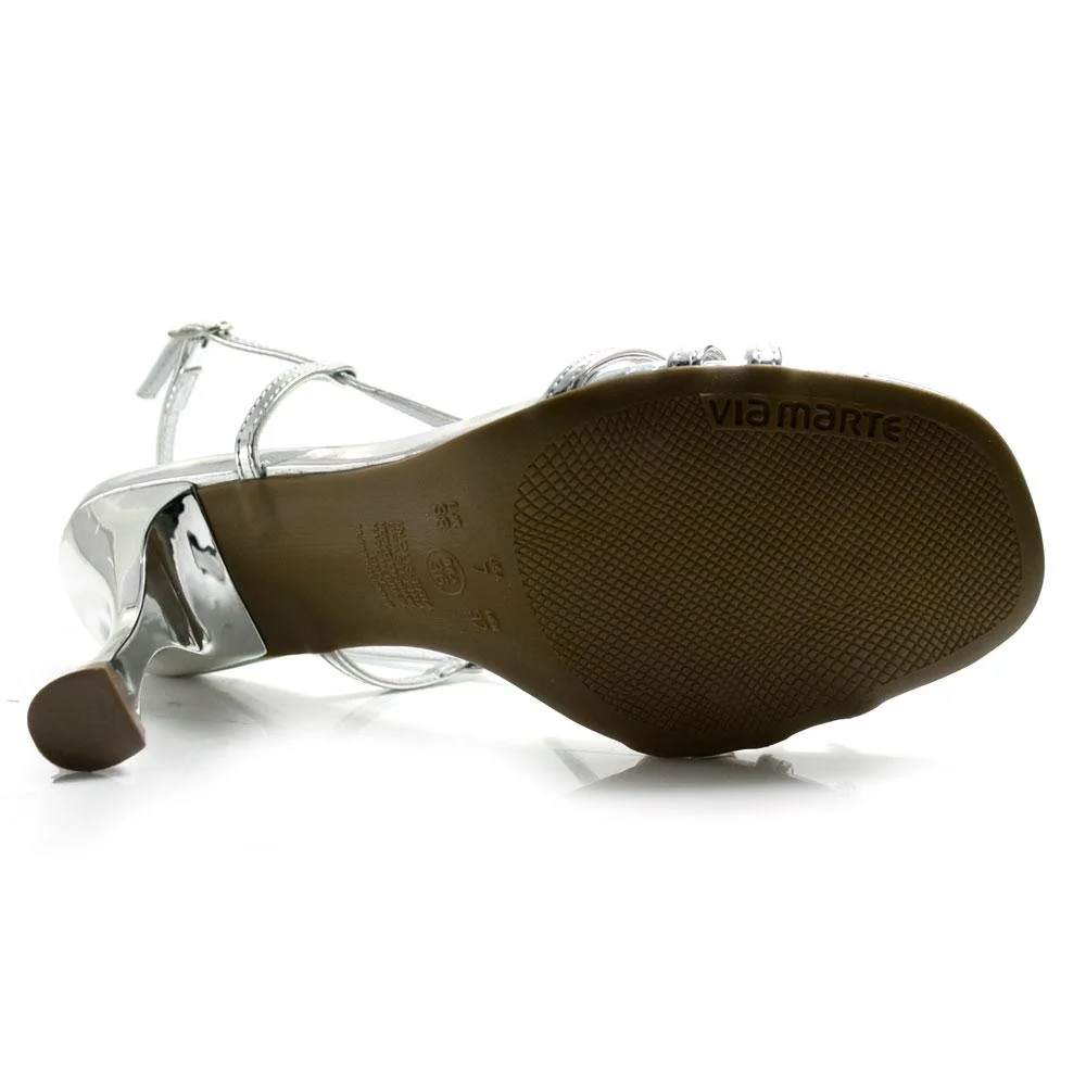 Sandália de Festa Feminina Via Marte Prata 7
