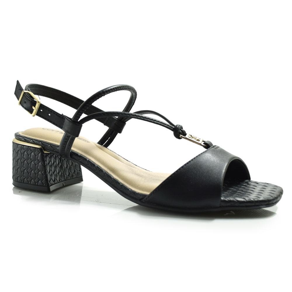 Sandália de Salto Bloco Feminina Comfortflex Preto 1