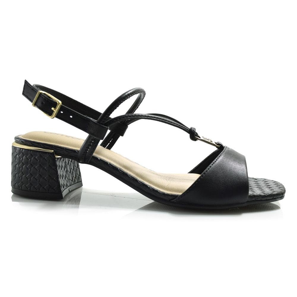 Sandália de Salto Bloco Feminina Comfortflex Preto 3