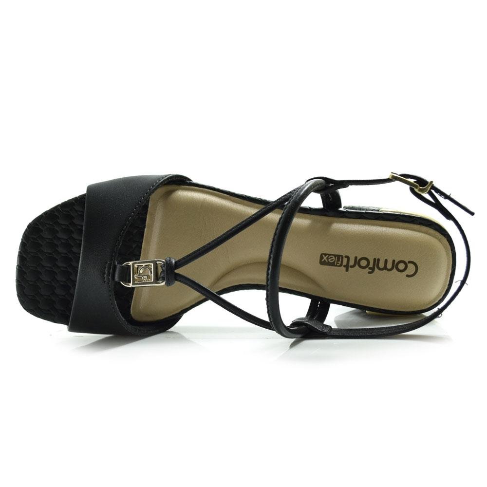 Sandália de Salto Bloco Feminina Comfortflex Preto 6