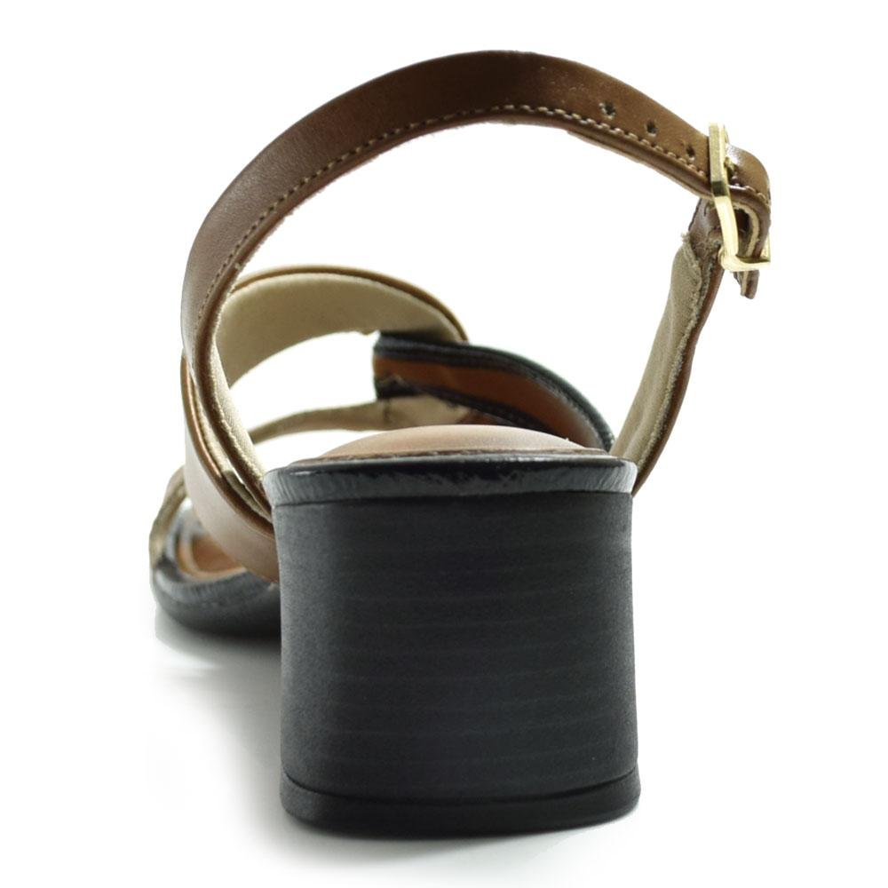 Sandália de Salto Bloco Feminina Comfortflex Marrom 4