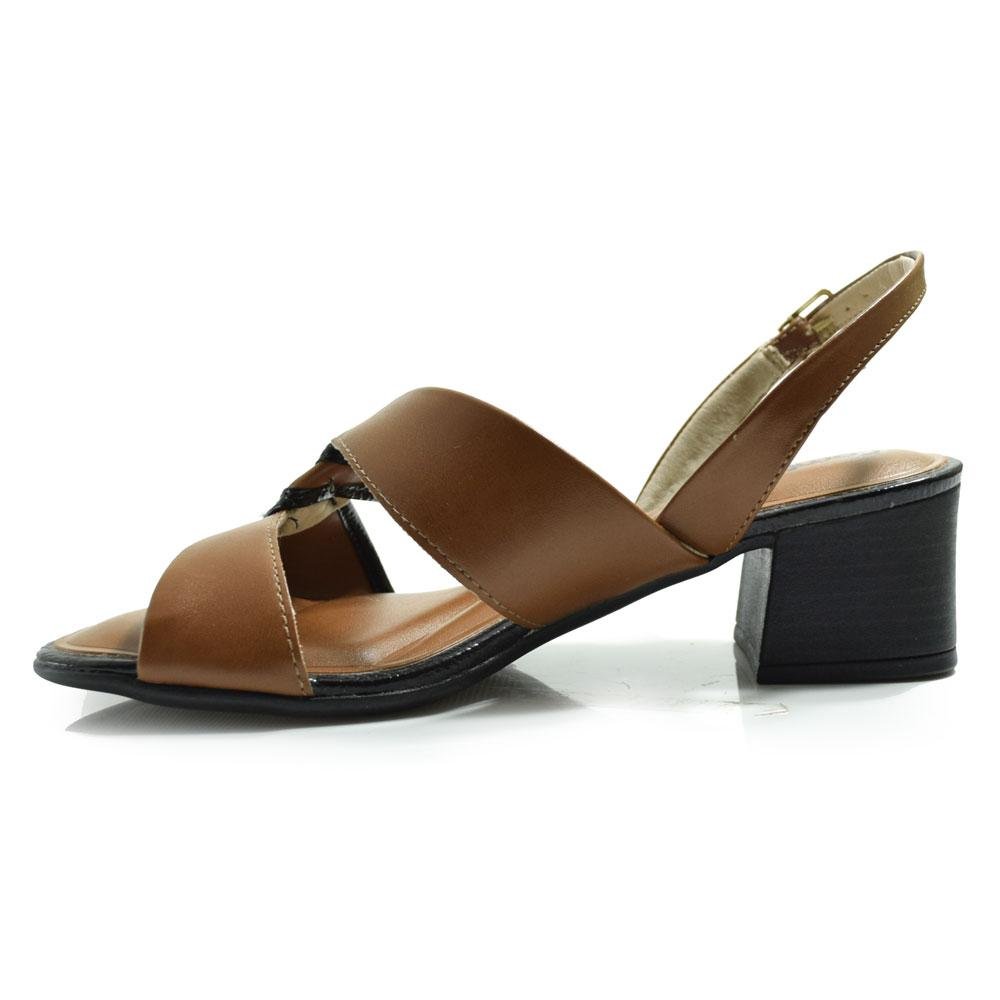 Sandália de Salto Bloco Feminina Comfortflex Marrom 5