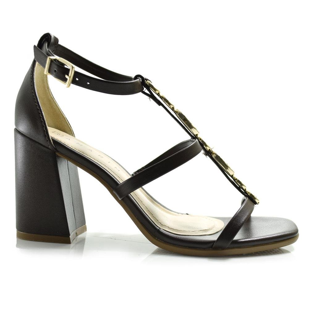 Sandália de Salto Bloco Feminina Ramarim Marrom 3