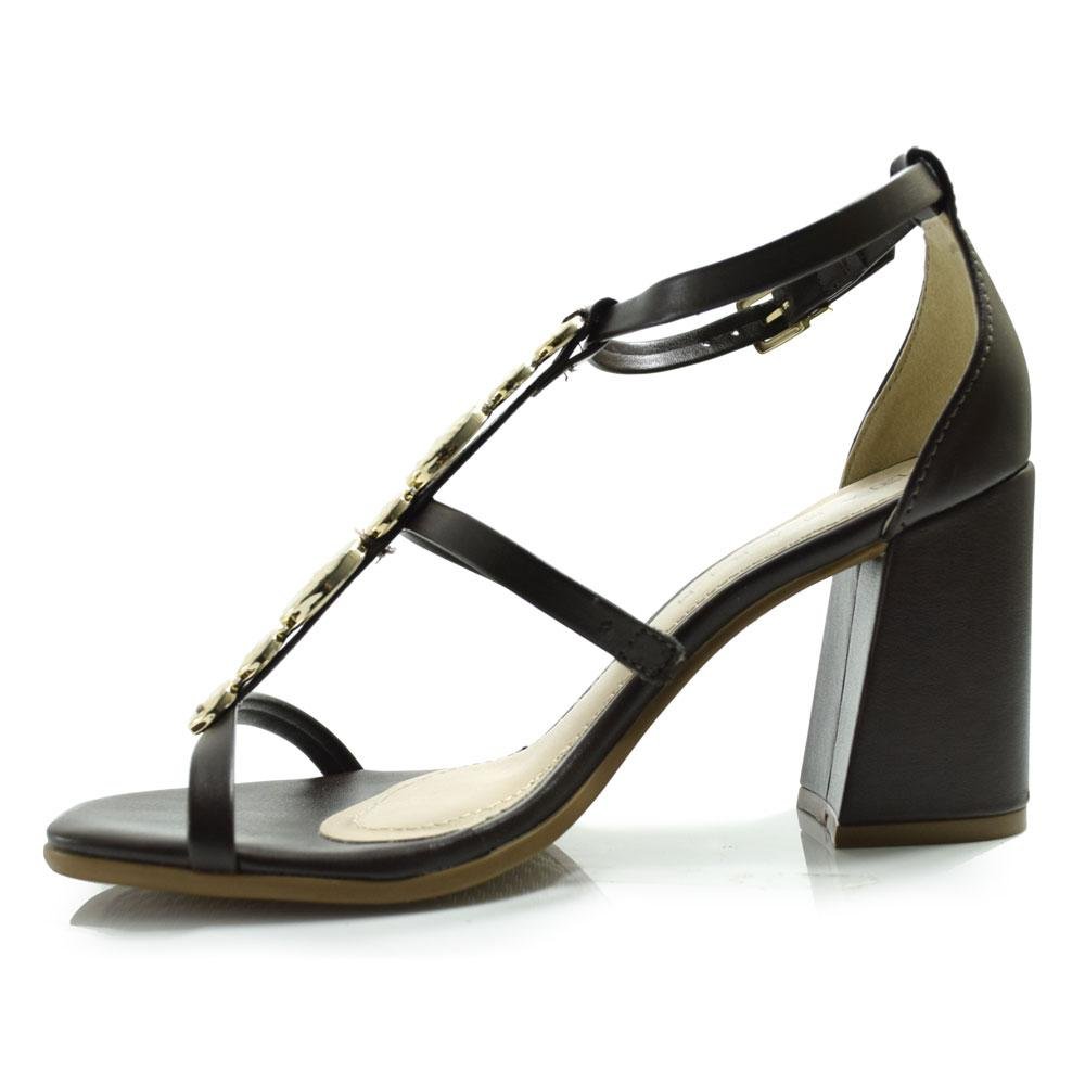 Sandália de Salto Bloco Feminina Ramarim Marrom 5