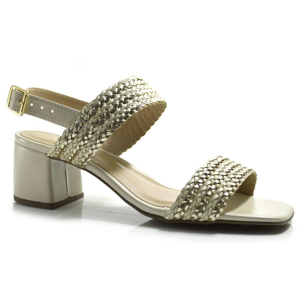 Sandália de Salto Bloco Feminina Cazzualen