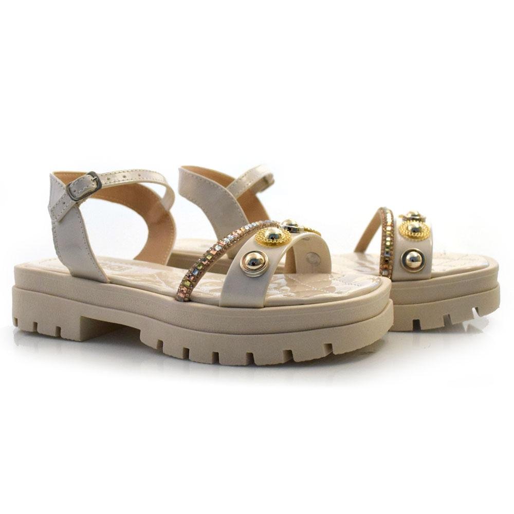 Sandália Flat Infantil Nilqi 305.6 Creme 2