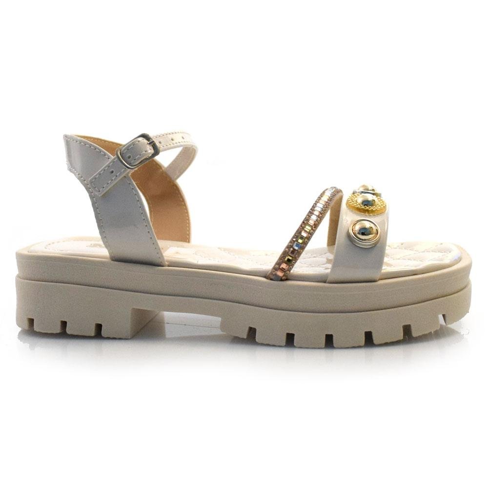 Sandália Flat Infantil Nilqi 305.6 Creme 3