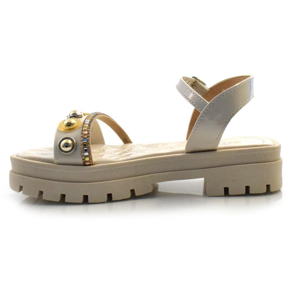 Sandália Flat Infantil Nilqi 305.6 Creme 5