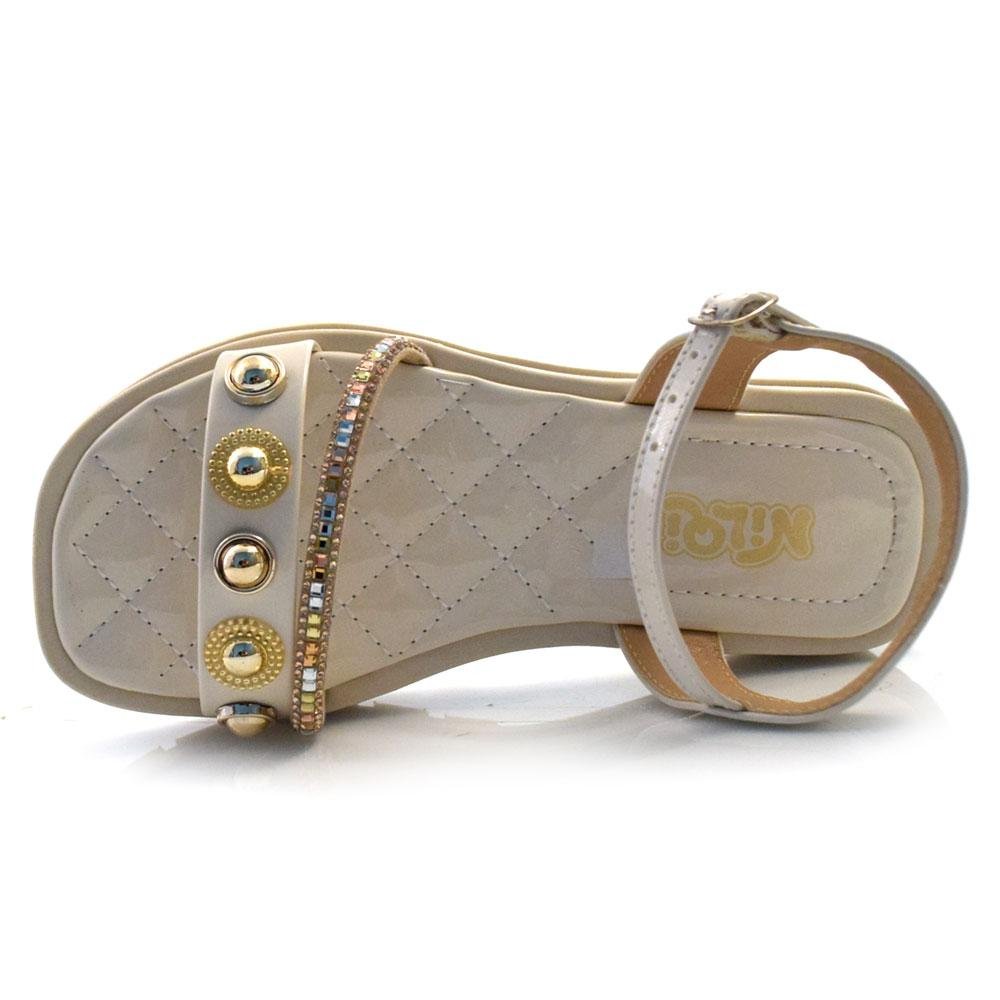 Sandália Flat Infantil Nilqi 305.6 Creme 6