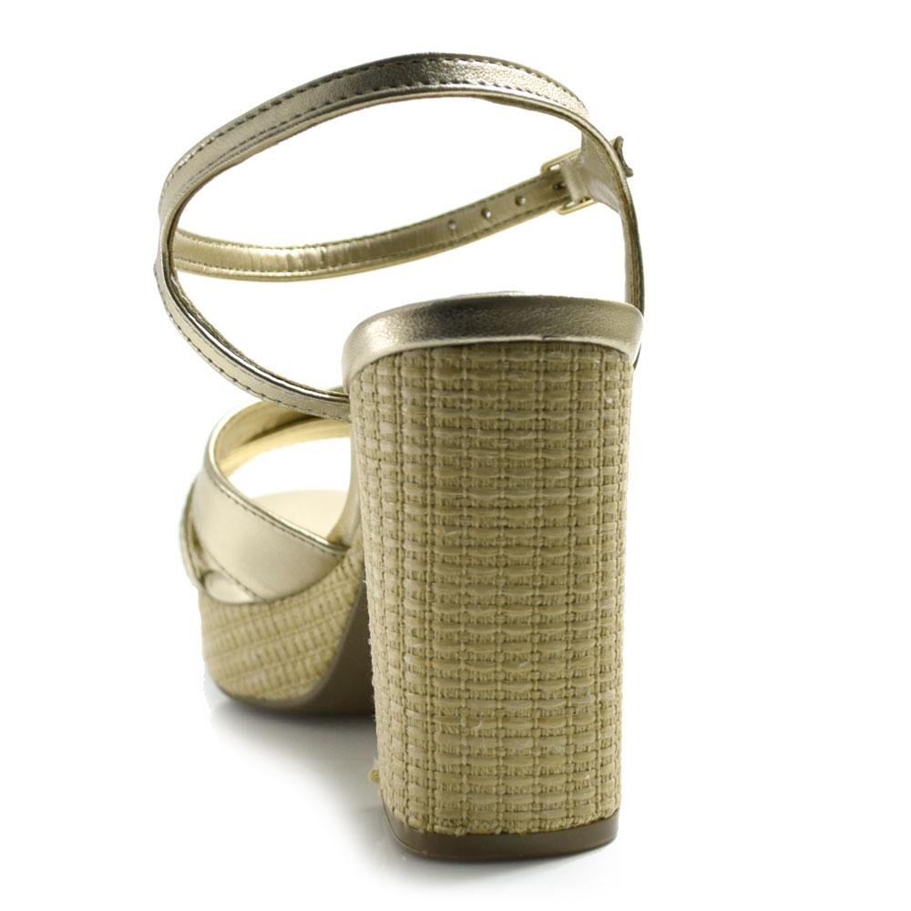 Sandália Plataforma Feminina Via Marte Dourado 4