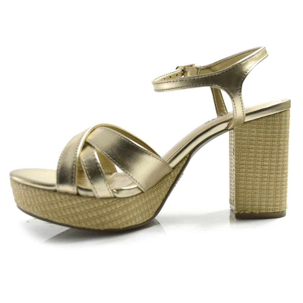 Sandália Plataforma Feminina Via Marte Dourado 5